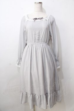 画像1: F i.n.t　HOME / はしごリボンジョーゼットワンピース  グレー Y-25-09-13-095-LO-OP-AS-ZY