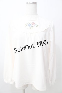 画像1: Fi.n.t / お花刺繍ヨークプルブラウス  オフ Y-25-09-13-098-CA-BL-AS-ZY