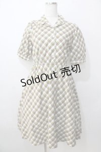 Fi.n.t / リボンタイ付き開衿チェックワンピース F グリーン Y-25-09-13-100-CA-OP-SZ-ZT357