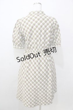 画像2: Fi.n.t / リボンタイ付き開衿チェックワンピース F グリーン Y-25-09-13-100-CA-OP-SZ-ZT357