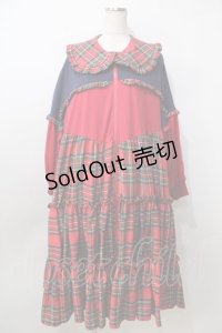 HEIHEI / ジャージワンピース  赤チェック×紺 Y-25-09-13-101-PU-OP-SZ-ZY