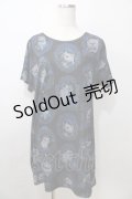 Enchantlic Enchantilly / 猫の王女達の肖像画カットソーワンピース  黒 Y-25-09-13-102-LO-OP-SZ-ZT0930B