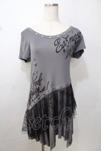 GHOST of HARLEM / 蜘蛛の巣レース使いワンピ F グレー Y-25-09-13-103-GL-OP-SZ-ZT203