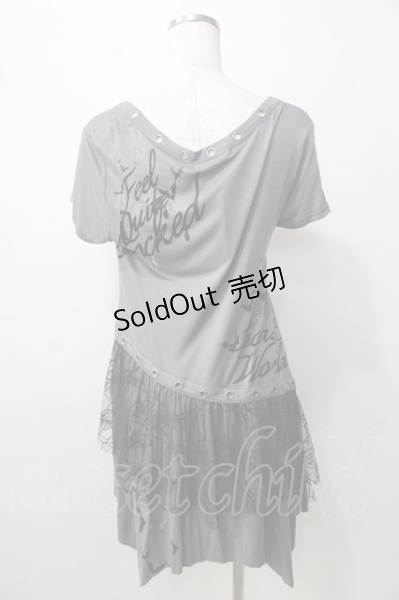 画像2: 【SALE】GHOST of HARLEM / 蜘蛛の巣レース使いワンピ F グレー Y-25-09-13-103-GL-OP-SZ-ZT203 (2)