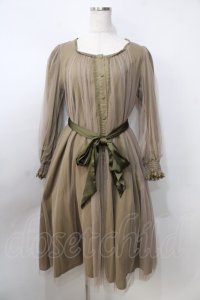 Vallee lys / ソフトチュールブラウスワンピース  カーキ Y-25-09-13-105-GO-OP-SZ-ZY