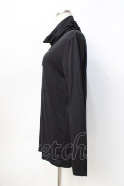 画像2: BPN FOR MEN / 編み上げハイネックカットソー M 黒 Y-25-09-13-010-GO-TO-SZ-ZY