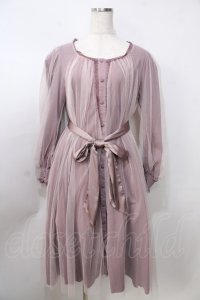 Vallee lys / ソフトチュールブラウスワンピース  ピンク Y-25-09-13-106-GO-OP-SZ-ZY