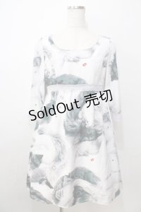 MILK / Little foxドレス  ホワイトグレー Y-25-09-13-109-ML-OP-SZ-ZY