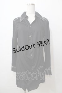 ALGONQUINS / 二重襟シャツワンピース M 黒 Y-25-09-13-111-AL-OP-SZ-ZY