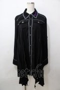 ALGONQUINS / 襟刺繍ヘイレムシャツワンピース F 黒 Y-25-09-13-112-AL-OP-SZ-ZY