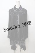 ALGONQUINS / 襟刺繍ヘイレムシャツワンピース F 黒 Y-25-09-13-112-AL-OP-SZ-ZY