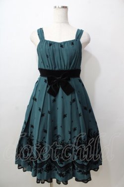画像1: Victorian maiden / ローズフロッキーシフォンドレス  グリーン Y-25-09-13-114-CL-OP-SZ-ZY