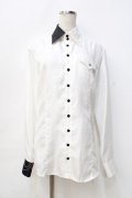 BPN FOR MEN / バイカラーシャツ M 白 Y-25-09-13-011-GO-BL-SZ-ZY