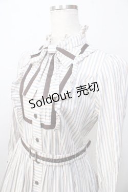 画像3: Innocent World / スタンドカラーストライプリボンワンピース M オフ Y-25-09-13-122-IW-OP-AS-ZY