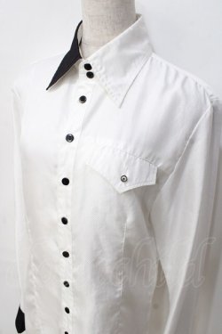 画像4: BPN FOR MEN / バイカラーシャツ M 白 Y-25-09-13-011-GO-BL-SZ-ZY