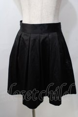 E hyphen world gallery / サテンスカート S 黒 Y-25-09-13-129-LO-SK-SZ-ZT393