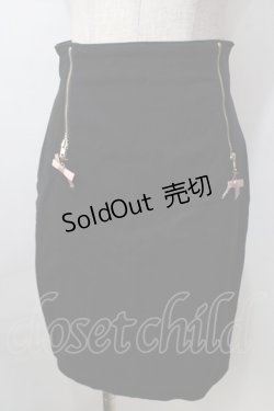 画像1: Ank Rouge / サイドZIPデニムタイトスカート M 黒 Y-25-09-13-132-CA-SK-SZ-ZY