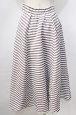 画像2: 【SALE】an another angelus / はしごリボン使いストライプフレアースカート F ブラウン×ホワイト Y-25-09-13-143-CA-SK-SZ-ZT357 (2)