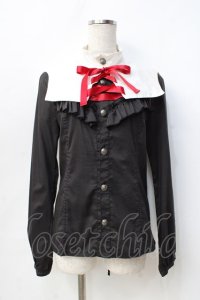 ALGONQUINS / つけ襟付きフリルブラウス M 黒 Y-25-09-13-014-AL-BL-SZ-ZY