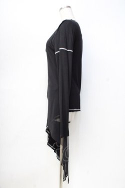 画像2: Sixh / 変形スリーブロングトップス  黒 Y-25-09-13-020-HN-TO-SZ-ZY