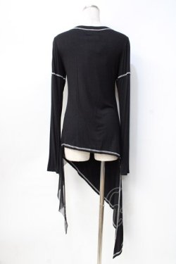 画像3: Sixh / 変形スリーブロングトップス  黒 Y-25-09-13-020-HN-TO-SZ-ZY