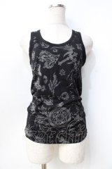 Sixh / 総柄タンク  黒 Y-25-09-13-022-HN-TO-SZ-ZT512