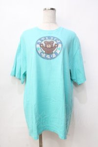 Candy Stripper / ベアプリントTシャツ  ミント Y-25-09-13-024-PU-TO-SZ-ZT202