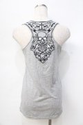 GHOST of HARLEM / スカル刺繍ロングタンク F グレー Y-25-09-13-027-GL-TO-SZ-ZY