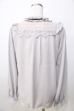 画像2: axes femme / ブローチ付ヴィンテージブラウス M グレー Y-25-09-14-043-AX-BL-SZ-ZY