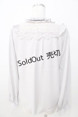 画像2: axes femme / ブローチ付ヴィンテージブラウス M グレー Y-25-09-14-043-AX-BL-SZ-ZY