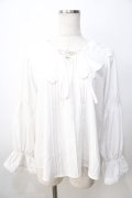 axes femme / ビッグ襟ブラウス M 白 Y-25-09-14-044-AX-BL-SZ-ZY