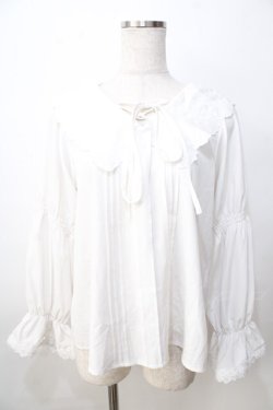 画像1: axes femme / ビッグ襟ブラウス M 白 Y-25-09-14-044-AX-BL-SZ-ZY