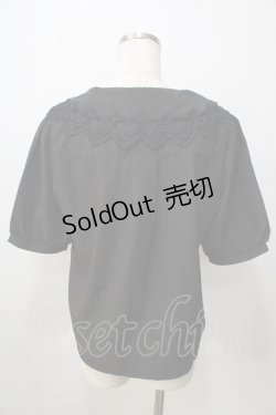 画像2: axes femme / アソートボタンビッグ襟ブラウス F 黒 Y-25-09-14-045-AX-BL-SZ-ZY