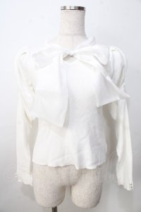 evelyn / ビックリボンニット  白 Y-25-09-14-057-LO-TO-SZ-ZY