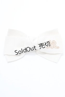画像1: Jane Marple / ロゴ刺繍リボンクリップ  アイボリー Y-25-09-14-007-JM-AC-SZ-ZY