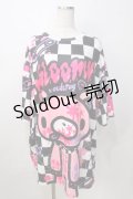 ACDC RAG / チェックグルーミー ヒュージ T F 黒×白 Y-25-09-14-059-PU-TO-SZ-ZY