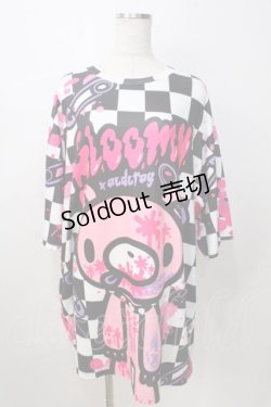 画像1: ACDC RAG / チェックグルーミー ヒュージ T F 黒×白 Y-25-09-14-059-PU-TO-SZ-ZY