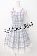 BABY,THE STARS SHINE BRIGHT / オリジナルタータンチェックシャーリングプリンセスジャンパースカート  サックス Y-25-09-14-066-BA-OP-SZ-ZY