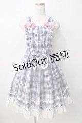 BABY,THE STARS SHINE BRIGHT / オリジナルタータンチェックシャーリングプリンセスジャンパースカート  サックス Y-25-09-14-066-BA-OP-SZ-ZY