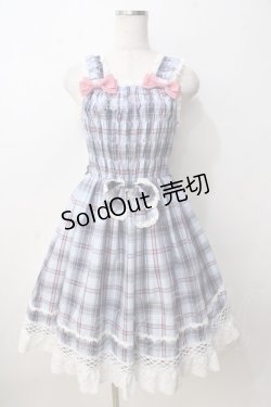 画像1: BABY,THE STARS SHINE BRIGHT / オリジナルタータンチェックシャーリングプリンセスジャンパースカート  サックス Y-25-09-14-066-BA-OP-SZ-ZY