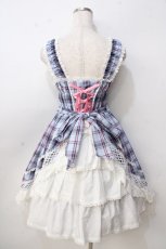 画像2: BABY,THE STARS SHINE BRIGHT / オリジナルタータンチェックシャーリングプリンセスジャンパースカート  サックス Y-25-09-14-066-BA-OP-SZ-ZY (2)