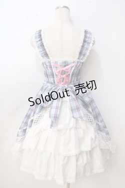 画像2: BABY,THE STARS SHINE BRIGHT / オリジナルタータンチェックシャーリングプリンセスジャンパースカート  サックス Y-25-09-14-066-BA-OP-SZ-ZY