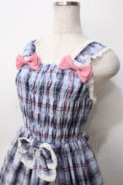 画像3: BABY,THE STARS SHINE BRIGHT / オリジナルタータンチェックシャーリングプリンセスジャンパースカート  サックス Y-25-09-14-066-BA-OP-SZ-ZY