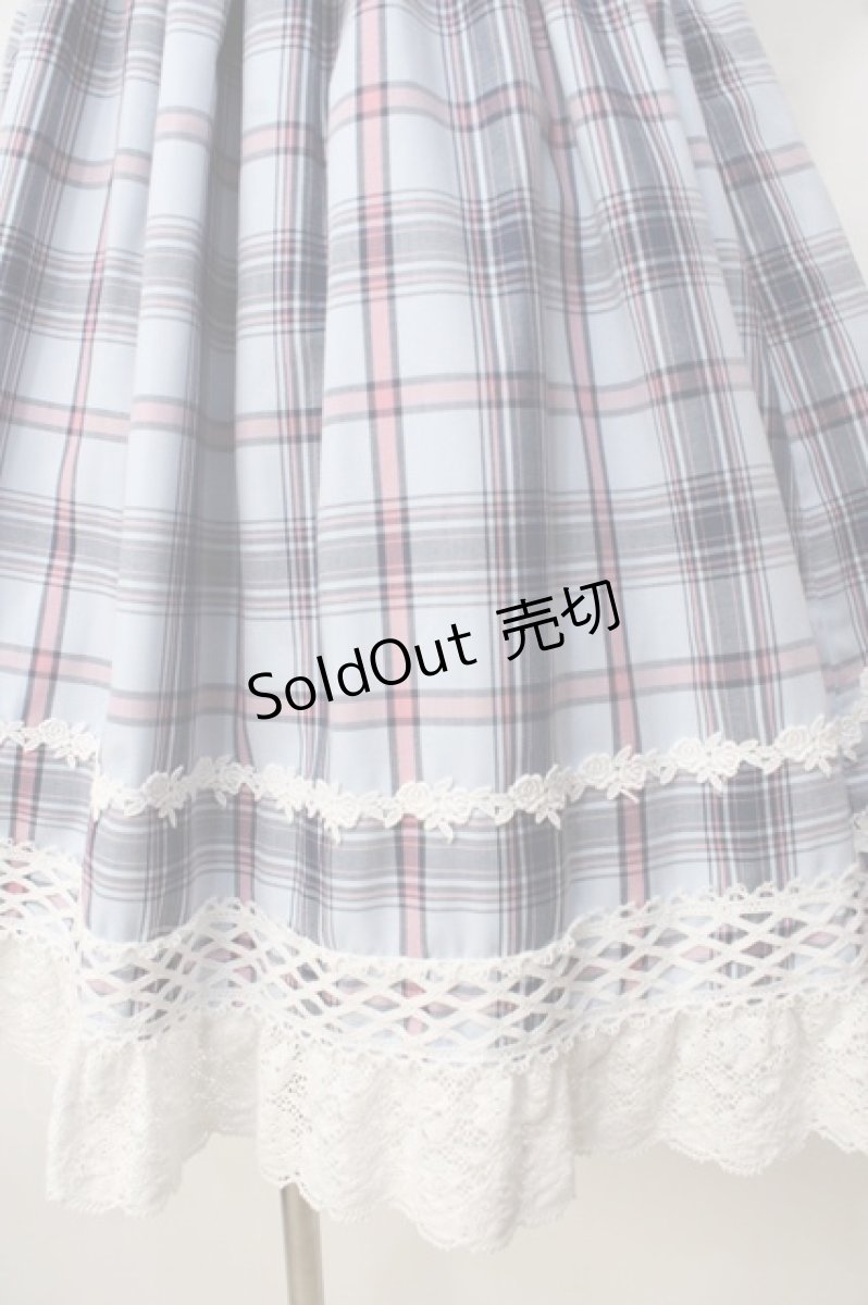 画像4: BABY,THE STARS SHINE BRIGHT / オリジナルタータンチェックシャーリングプリンセスジャンパースカート  サックス Y-25-09-14-066-BA-OP-SZ-ZY (4)