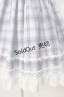 画像4: BABY,THE STARS SHINE BRIGHT / オリジナルタータンチェックシャーリングプリンセスジャンパースカート  サックス Y-25-09-14-066-BA-OP-SZ-ZY