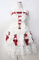 画像1: 仲夏物語 / Strawberry Angel ジャンパースカート S タイプ2ホワイト Y-25-09-14-067-EL-OP-SZ-ZT361 (1)