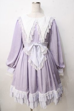 画像1: BABY,THE STARS SHINE BRIGHT / Little Kitten Luluna ストライプワンピース  ラベンダー Y-25-09-14-068-BA-OP-SZ-ZY