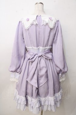 画像2: BABY,THE STARS SHINE BRIGHT / Little Kitten Luluna ストライプワンピース  ラベンダー Y-25-09-14-068-BA-OP-SZ-ZY