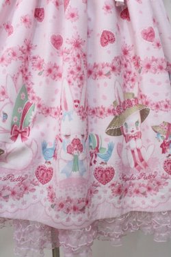 画像4: Angelic Pretty / Ohanami Bunnyワンピース  ピンク Y-25-09-14-069-AP-OP-SZ-ZY