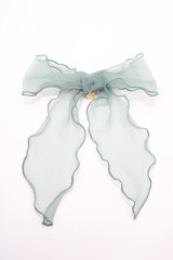 Perla nell' ostrica / オーガンジーリボンクリップ  グリーン Y-25-09-14-010-EL-AC-SZ-ZT486-F001